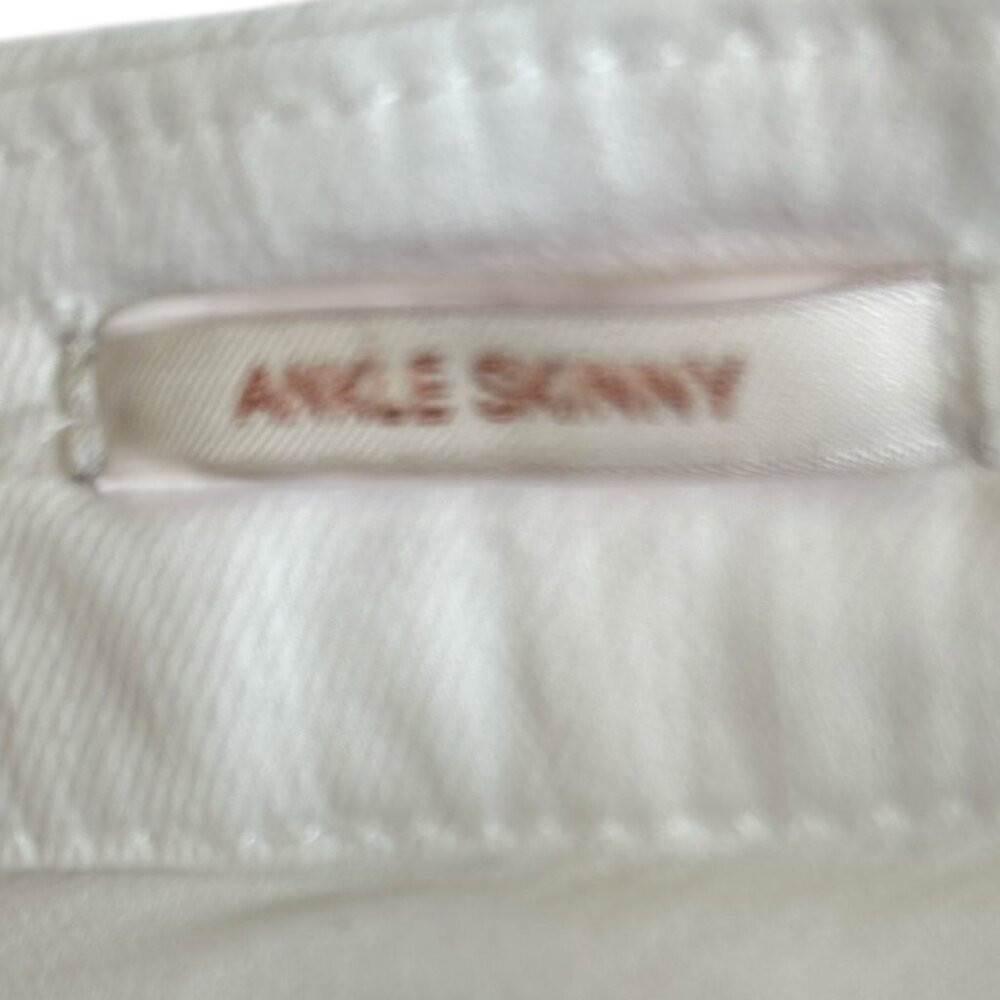 Jen7 by 7 for All Mankind White Side Bling Ankle Skinny Stretchy Jeans Size 6 - Picture 8 of 14